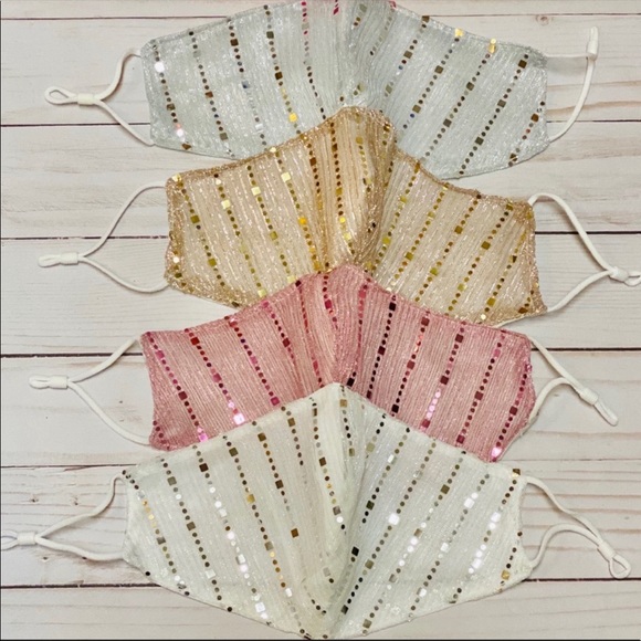 Bundle Of 8 Mesh Sequined Adjustable Face Masks - Picture 5 of 6